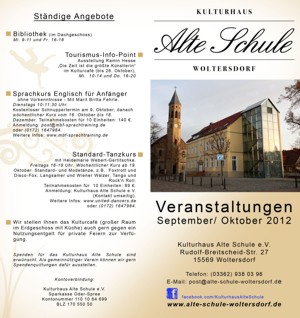 Programm September/ Oktober 2012