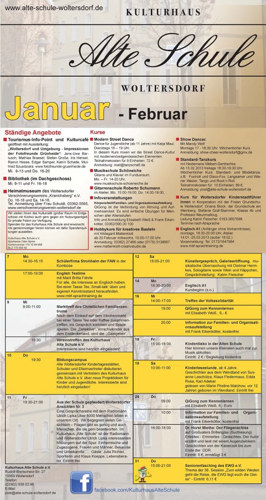 Programmflyer Januar 2013