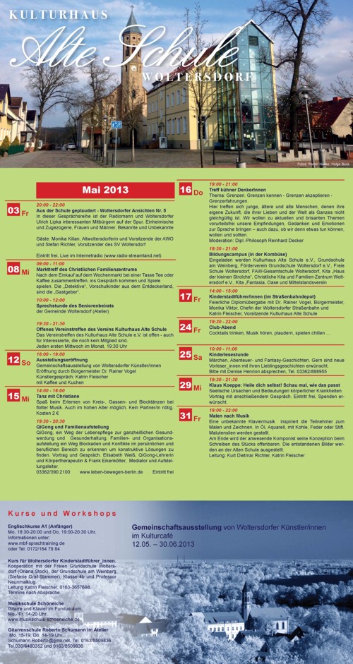 Programm Mai/ Juni 2013 (Rückseite)