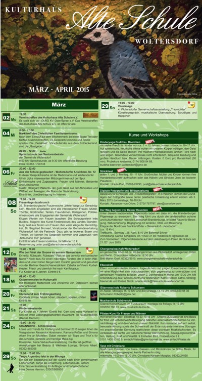 Programm März/April 2015 (Vorderseite)