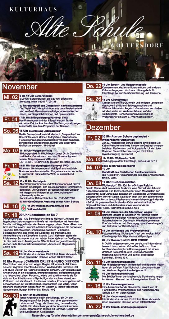 Programm November/Dezember 2016