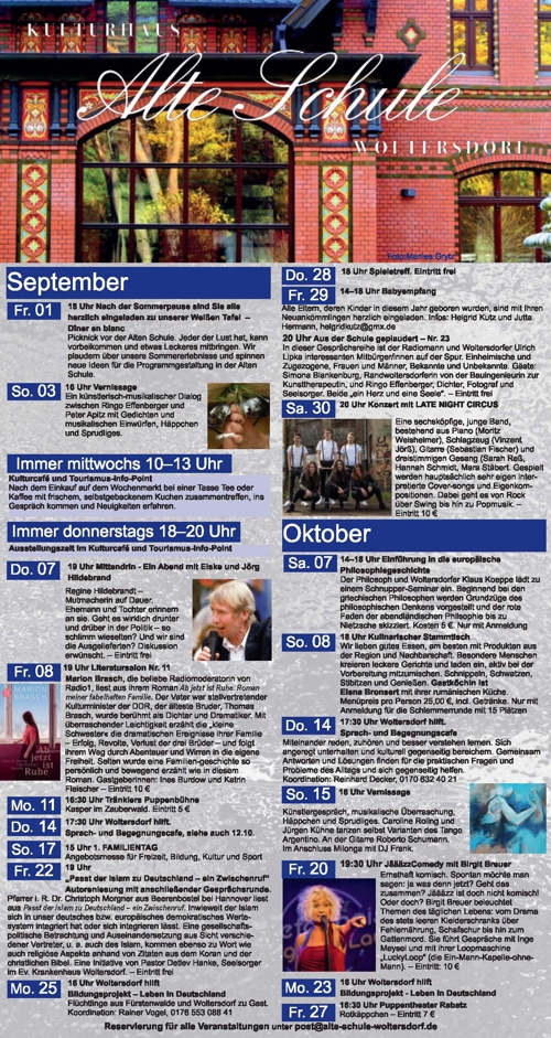 Programm September/Oktober 2017